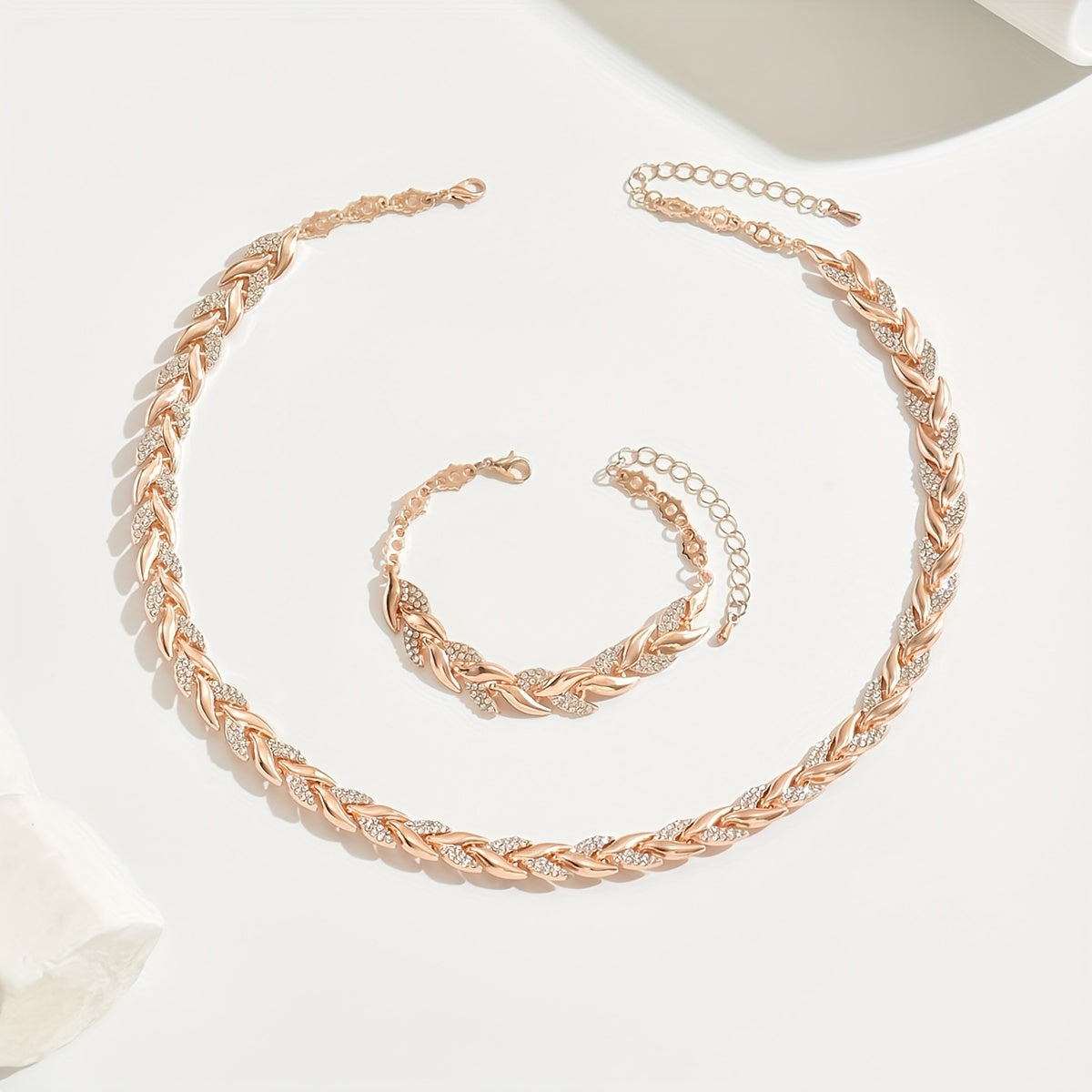 Elegant Glas Rhinestone Fiskstjärt Set