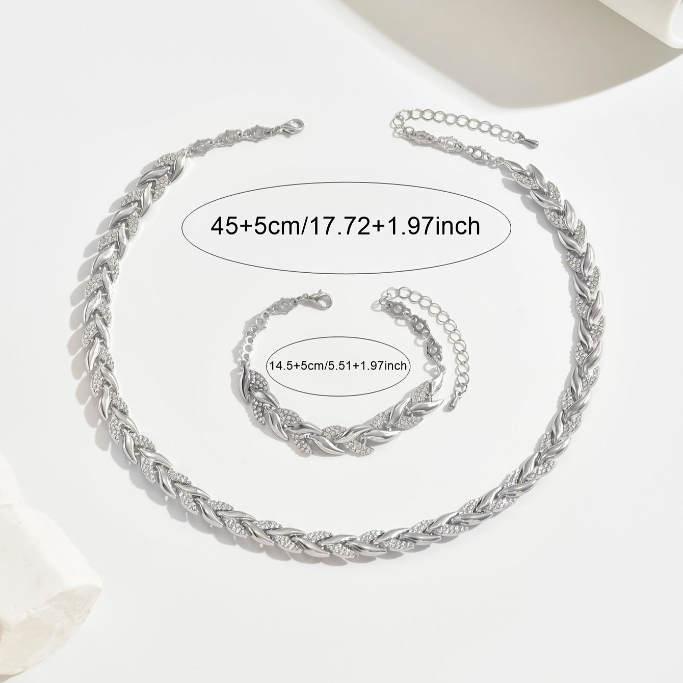 Elegant Glas Rhinestone Fiskstjärt Set