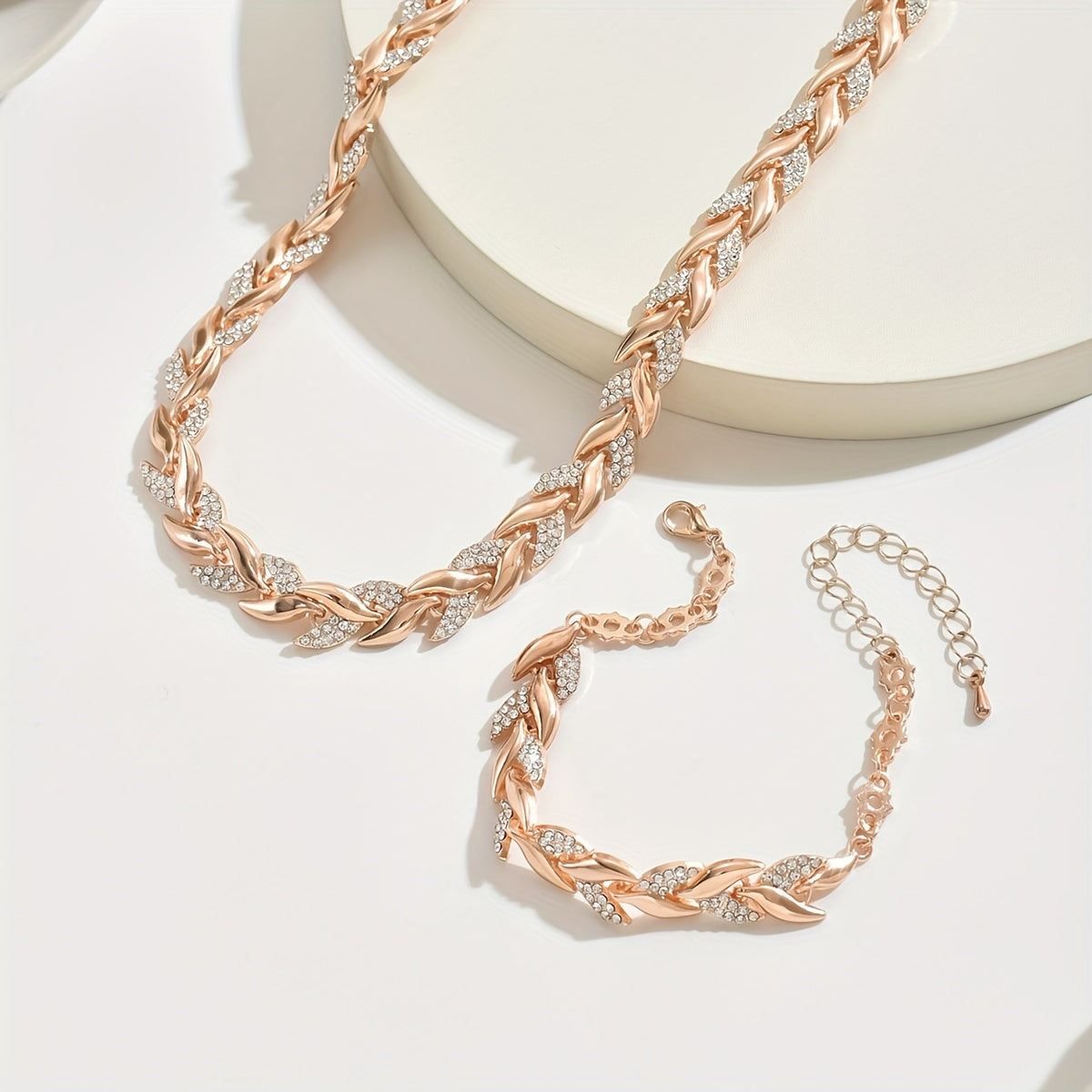 Elegant Glas Rhinestone Fiskstjärt Set