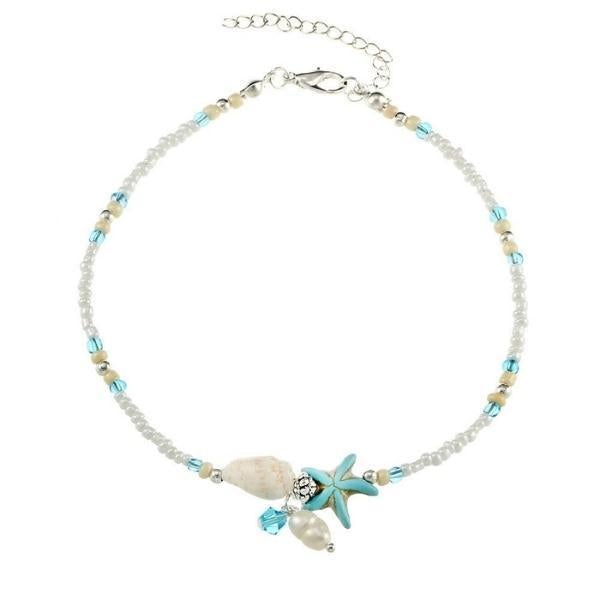 Stjärnskal Anklet med Ädelstenar