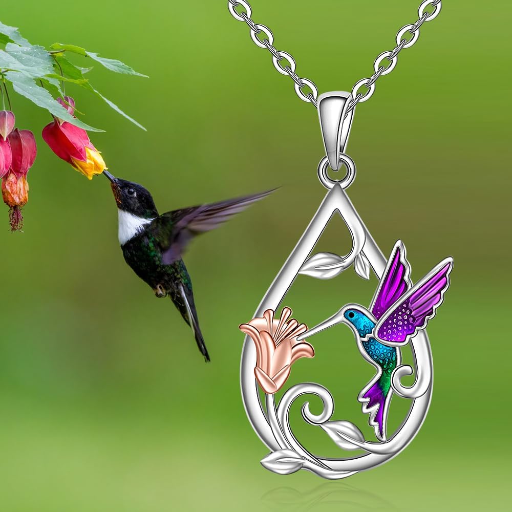 Fantasifull Kolibri Halsband & Örhänge Set