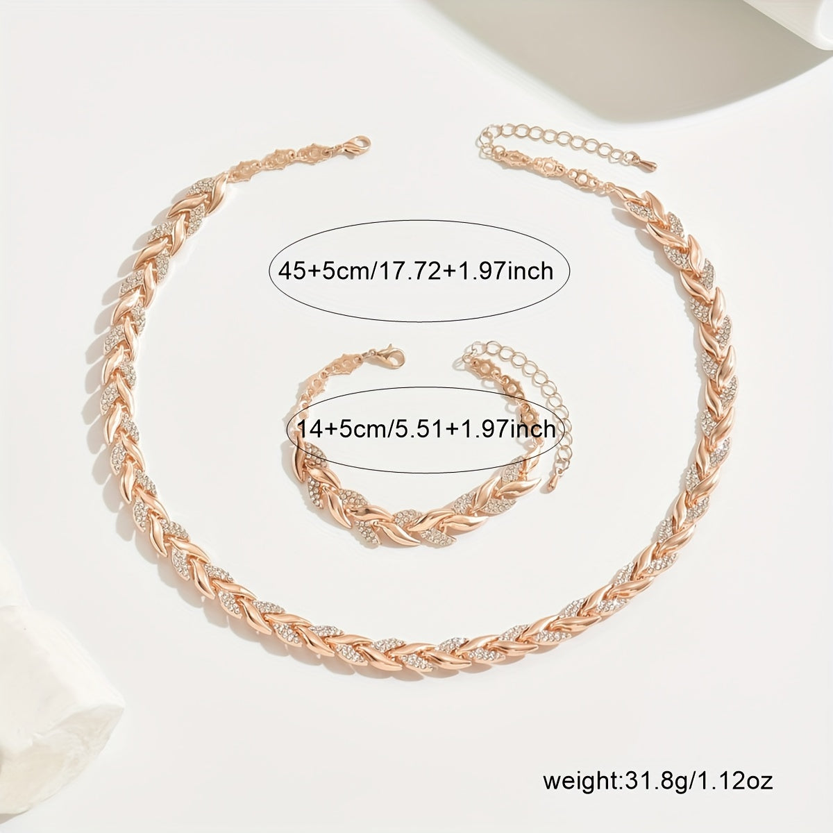 Elegant Glas Rhinestone Fiskstjärt Set