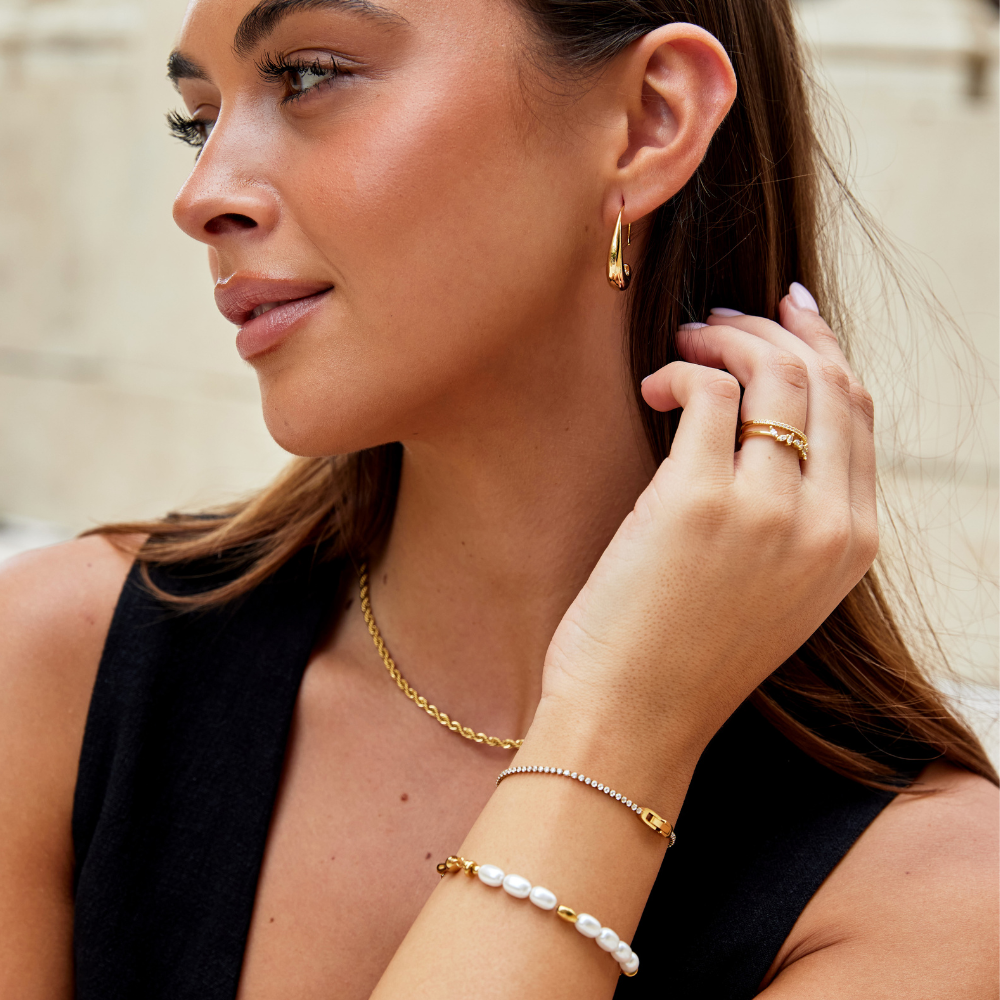 Niyah Crystal Gold Armband