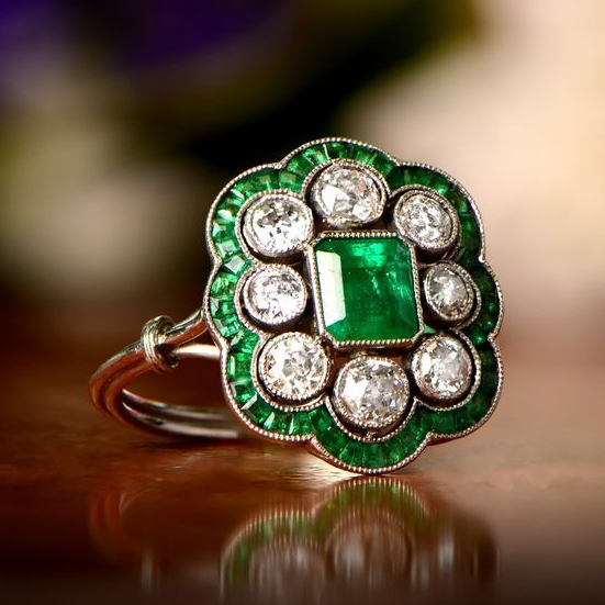 Exklusiv Vintage Smaragd Ring
