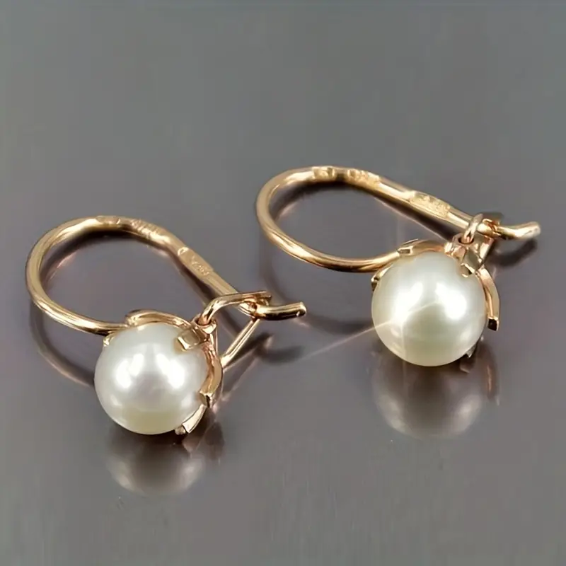 Eleganta Guldpärlörhängen