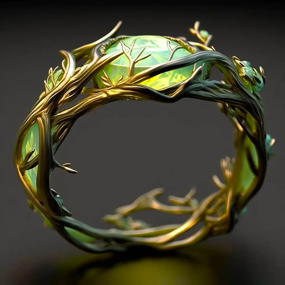 Grön Opal Natur Ring