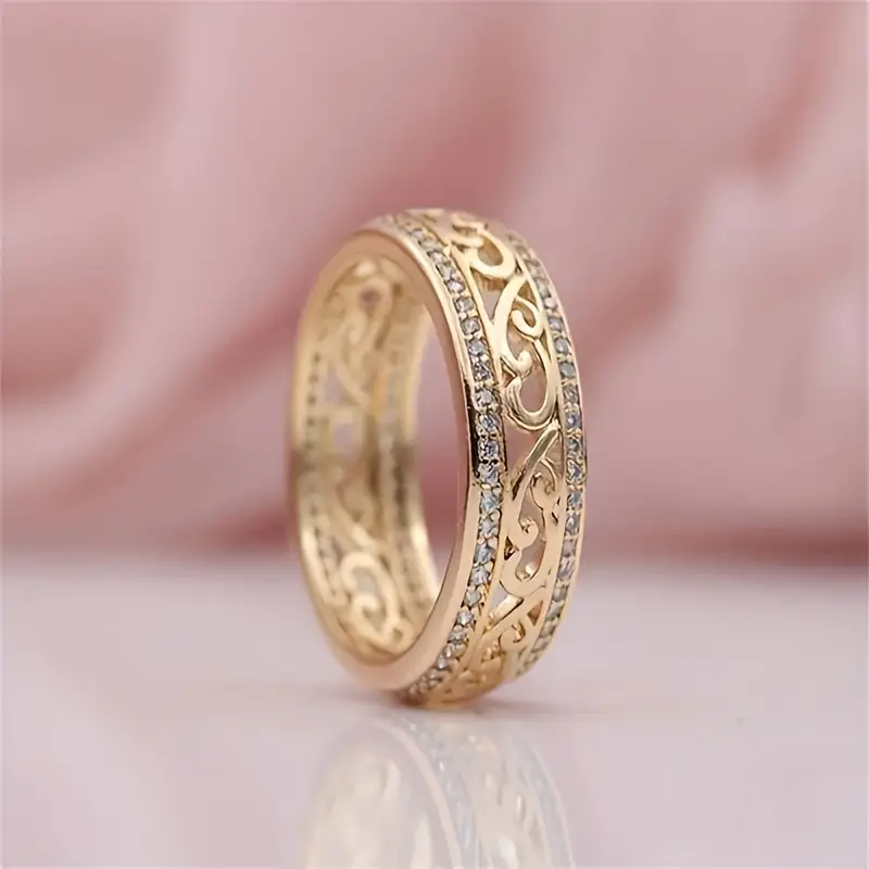 Ljus Hollow Guld Ring