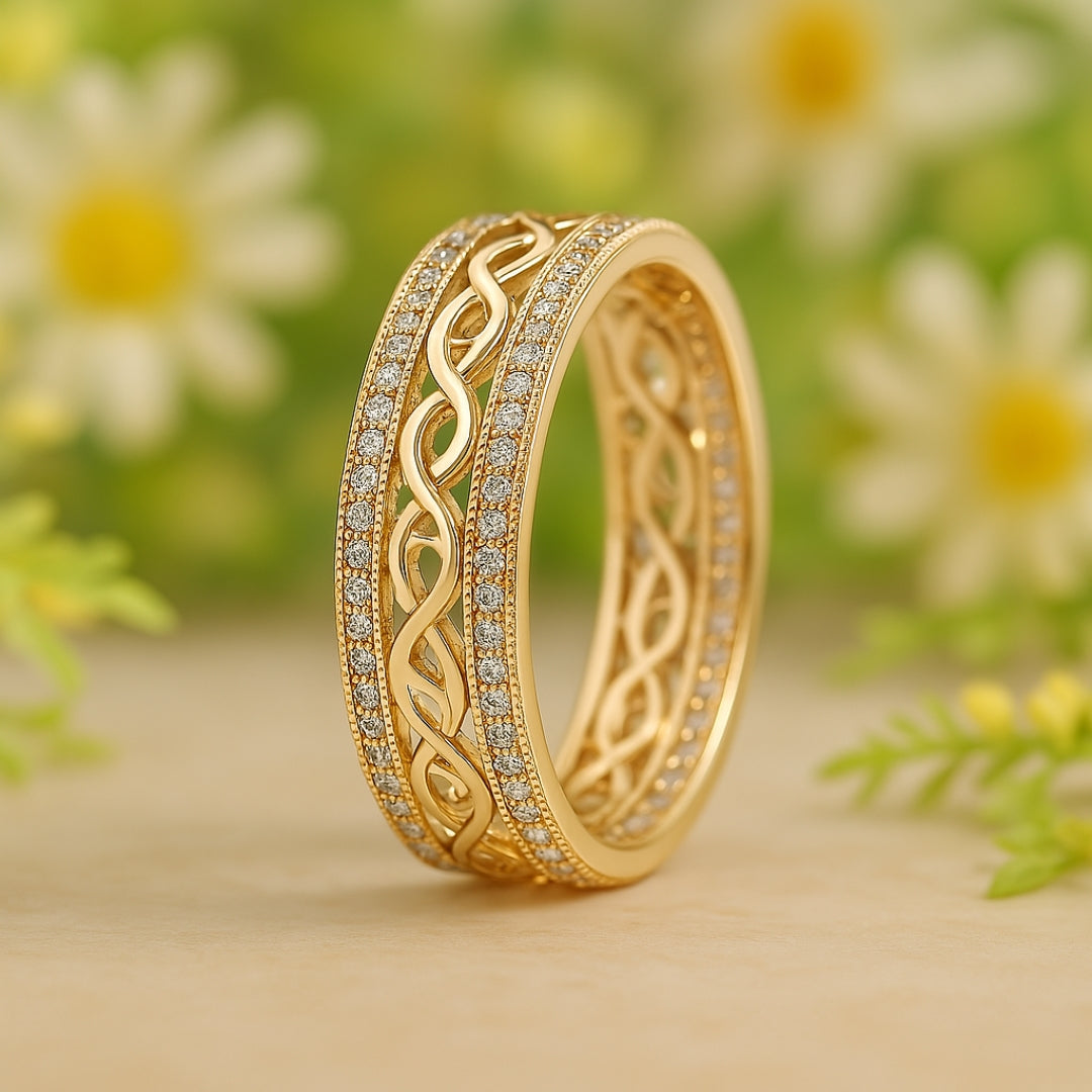 Ljus Hollow Guld Ring