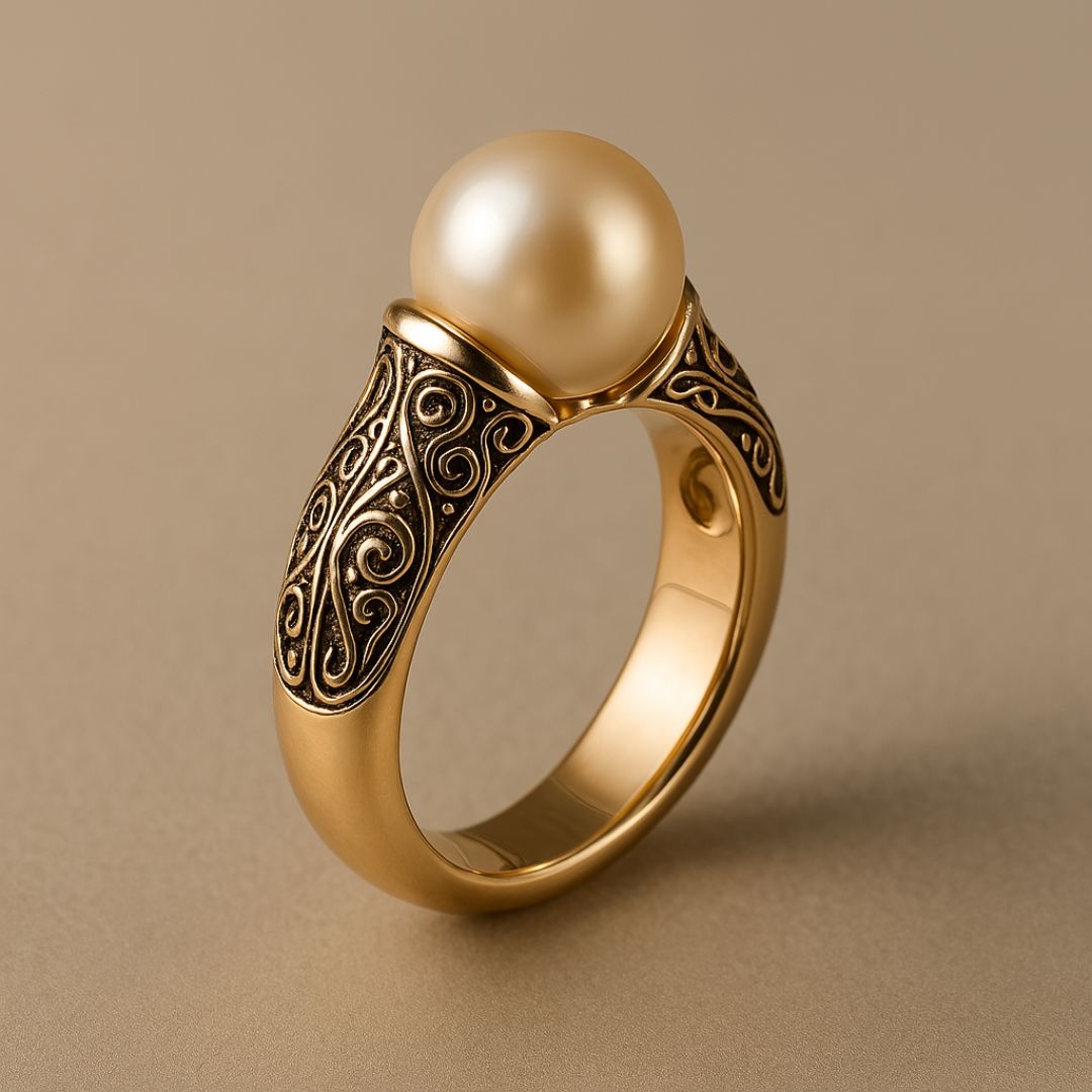 Vintage pärla guldring