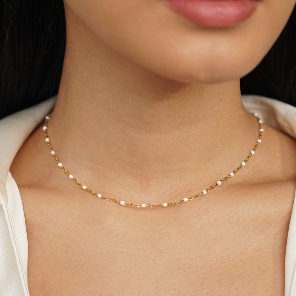 Ren Vit Pärlhalsband